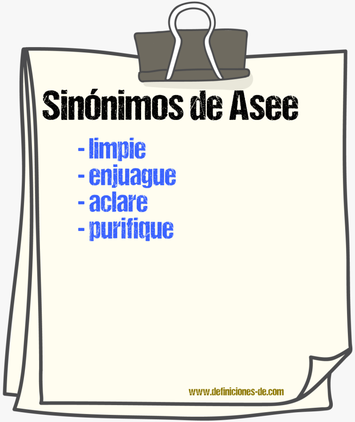 Sinónimos de asee