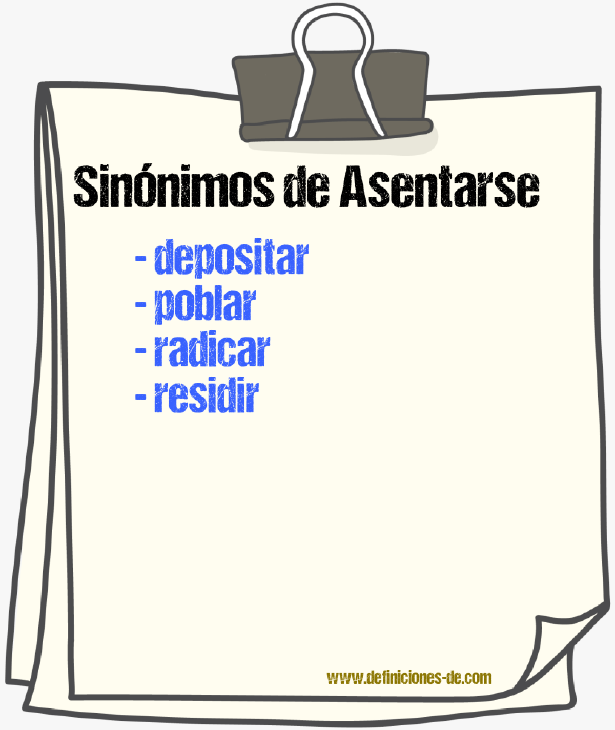 Sinnimos de asentarse