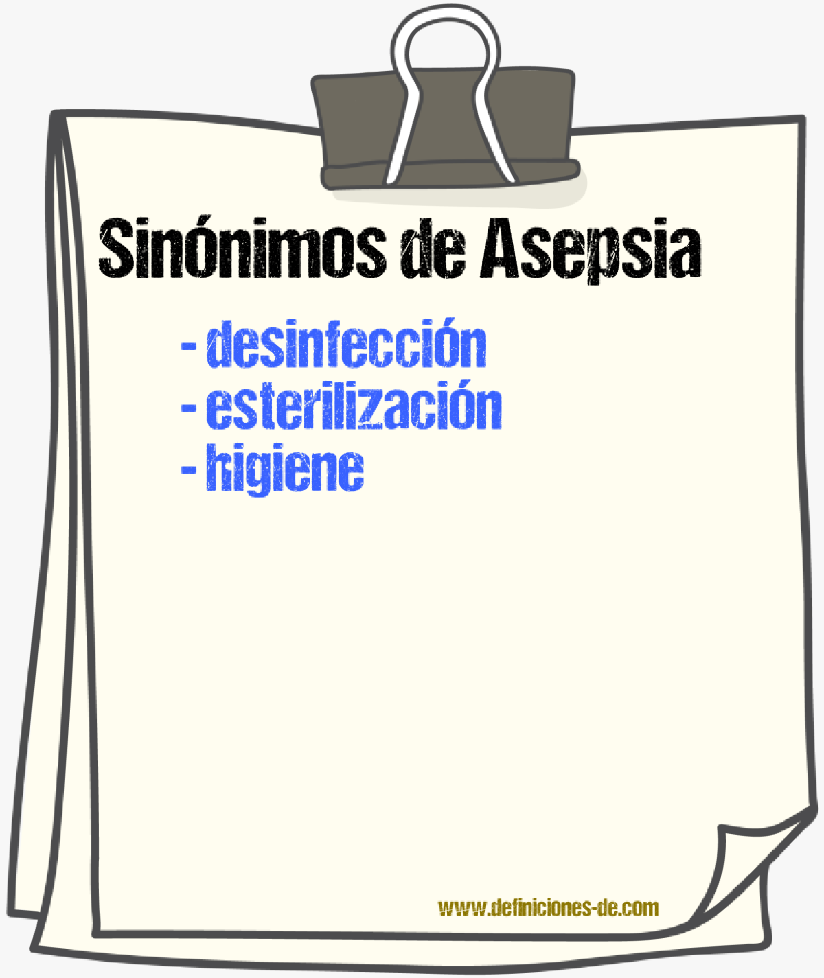 Sinónimos de asepsia