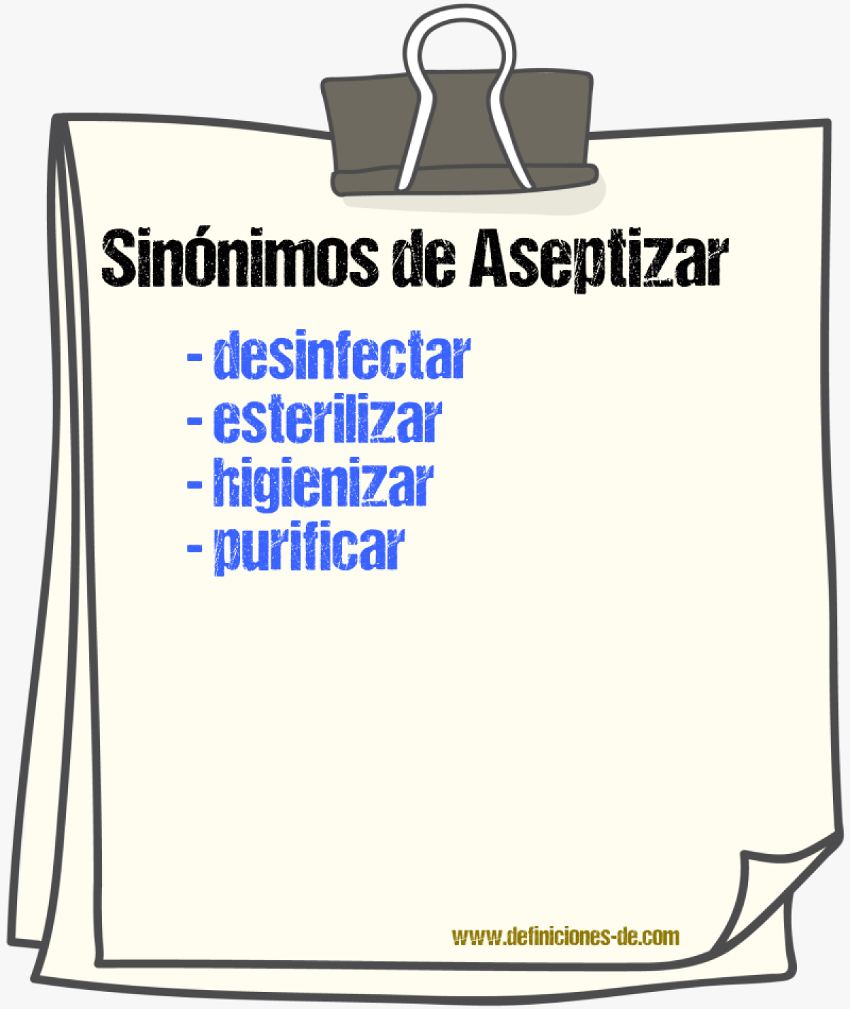 Sinnimos de aseptizar