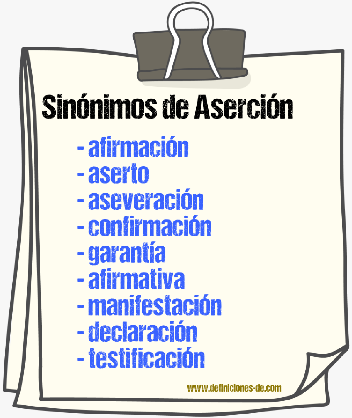 Sinnimos de asercin