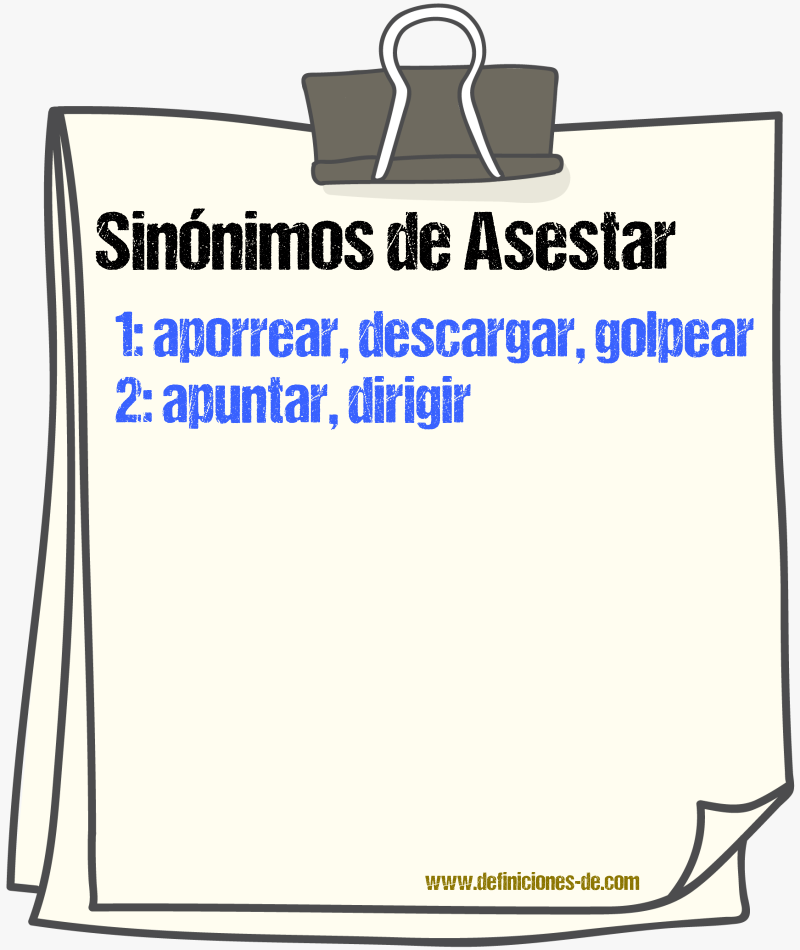 Sinnimos de asestar