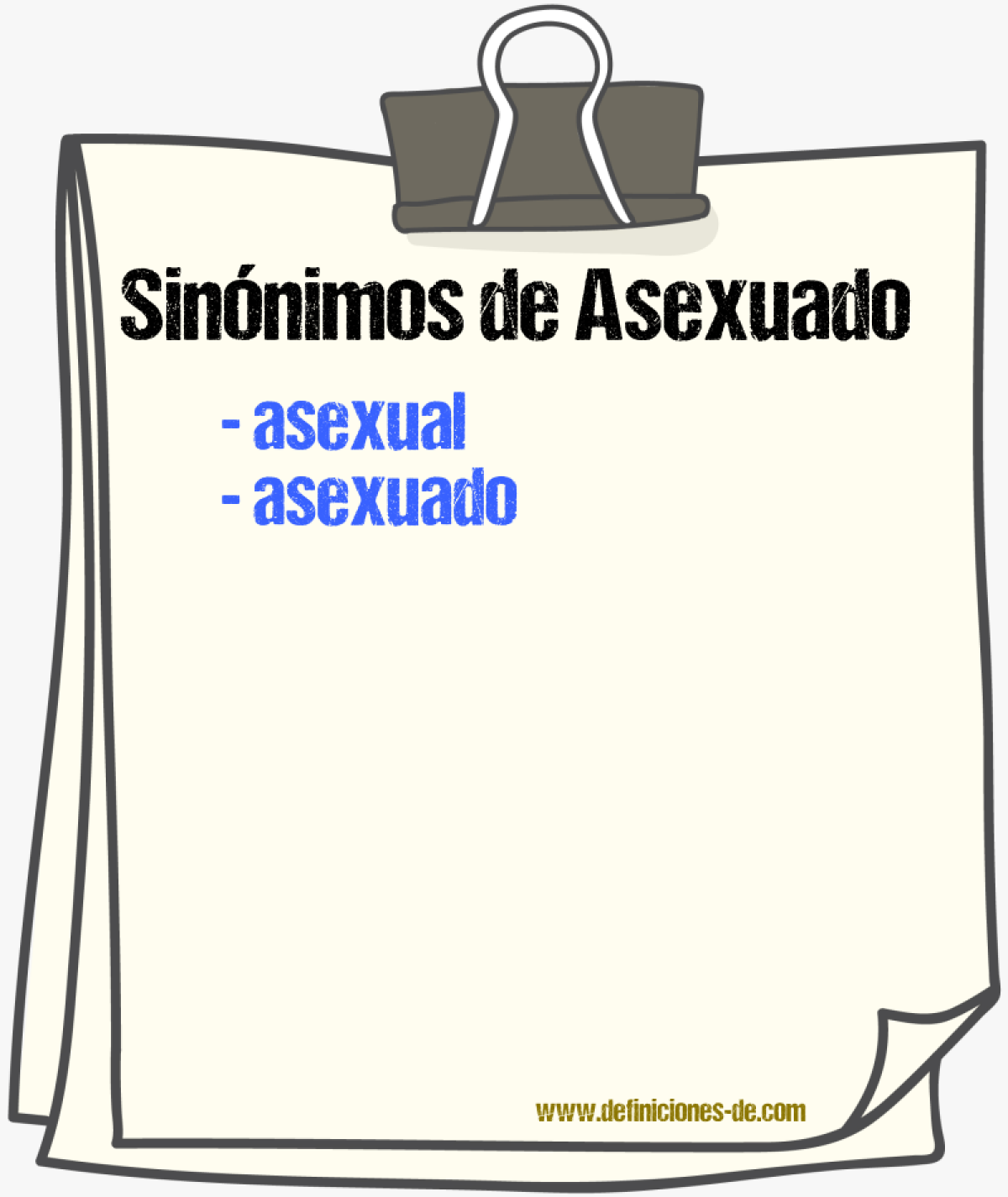 Sinnimos de asexuado