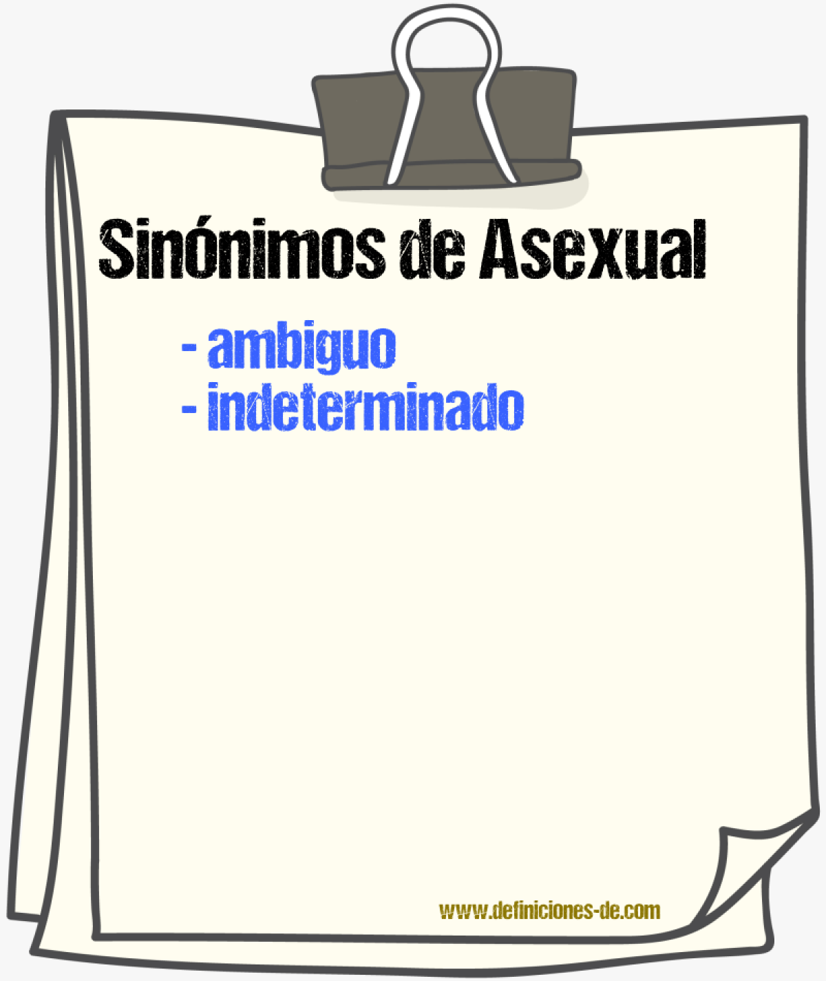 Sinnimos de asexual