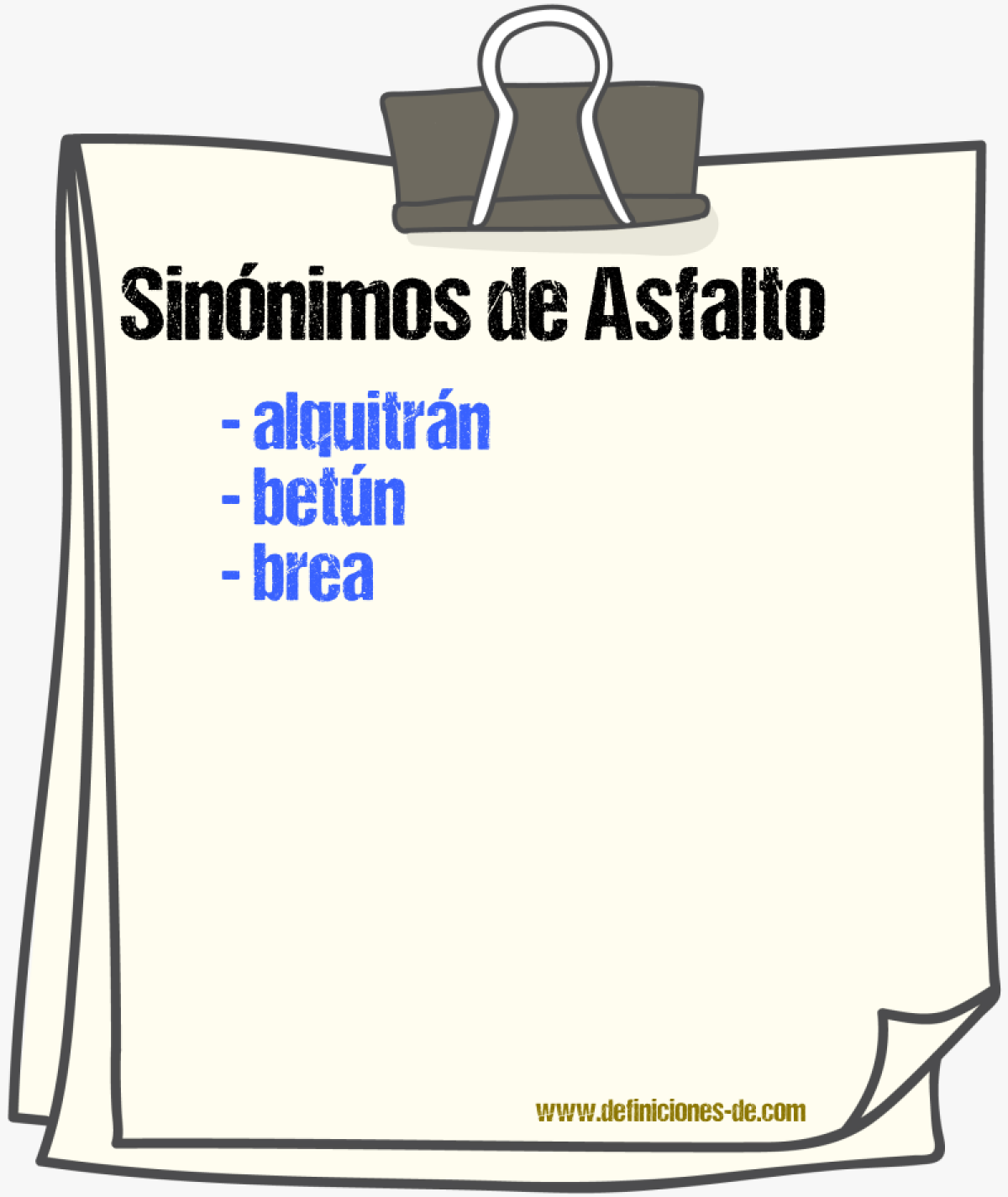 Sinnimos de asfalto