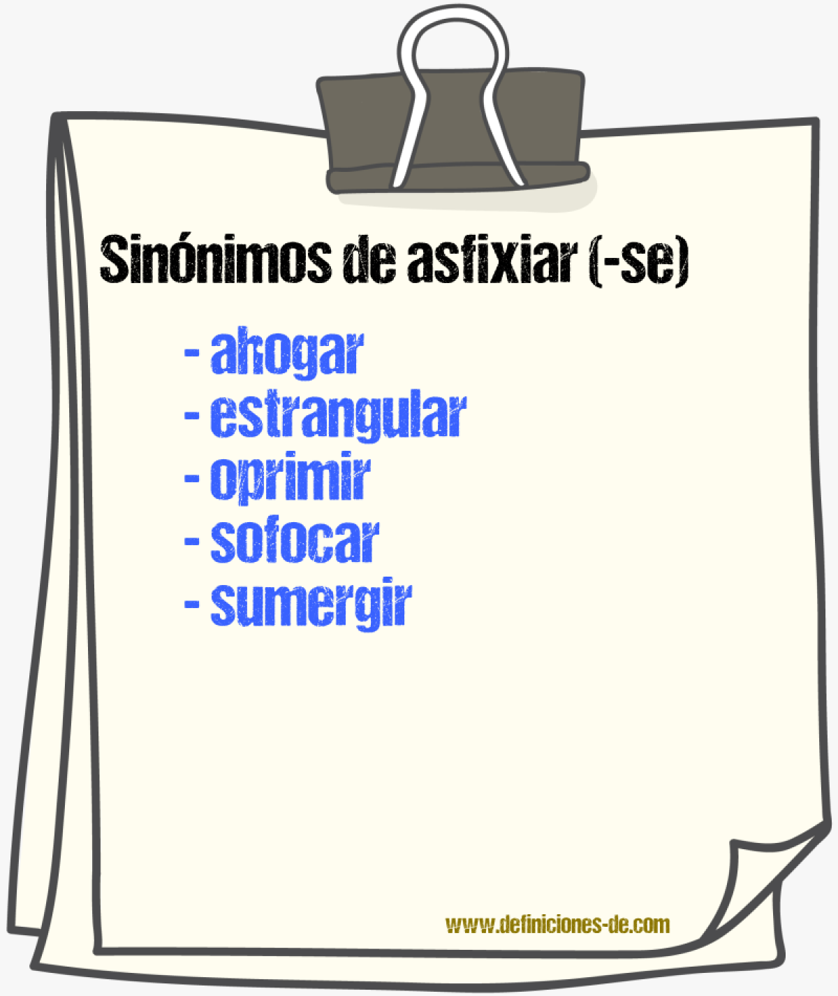 Sinnimos de asfixiar