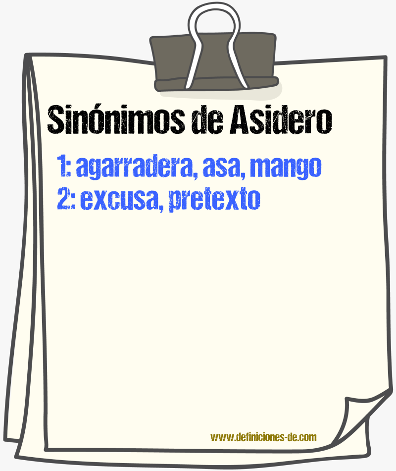 Sinnimos de asidero