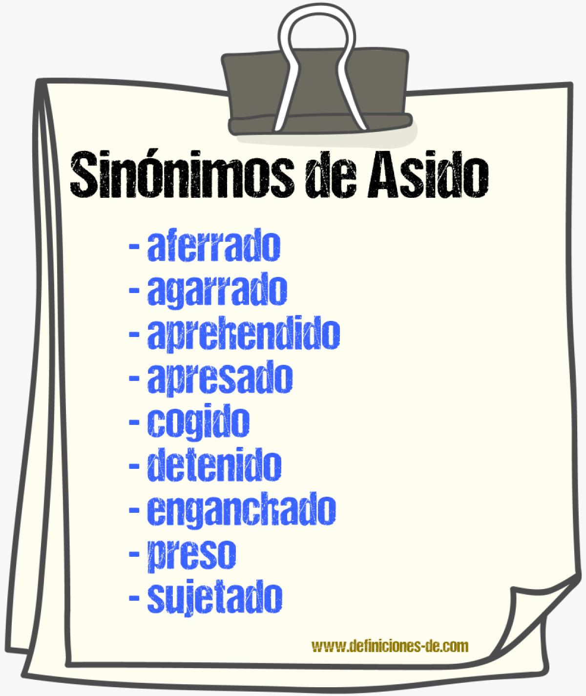 Sinnimos de asido