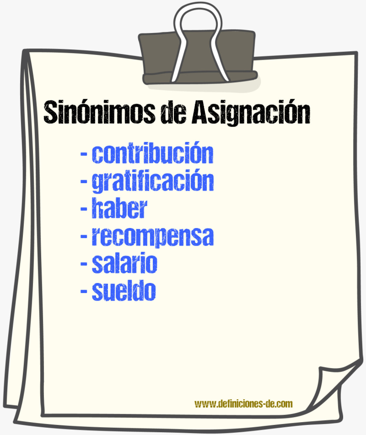 Sinnimos de asignacin