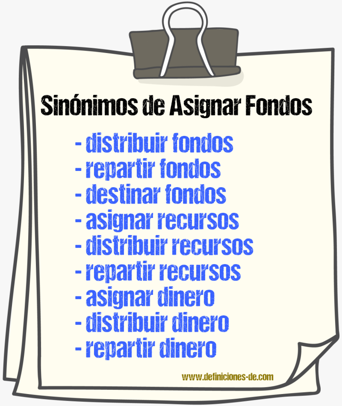 Sinónimos de asignar fondos