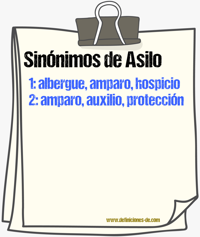 Sinnimos de asilo