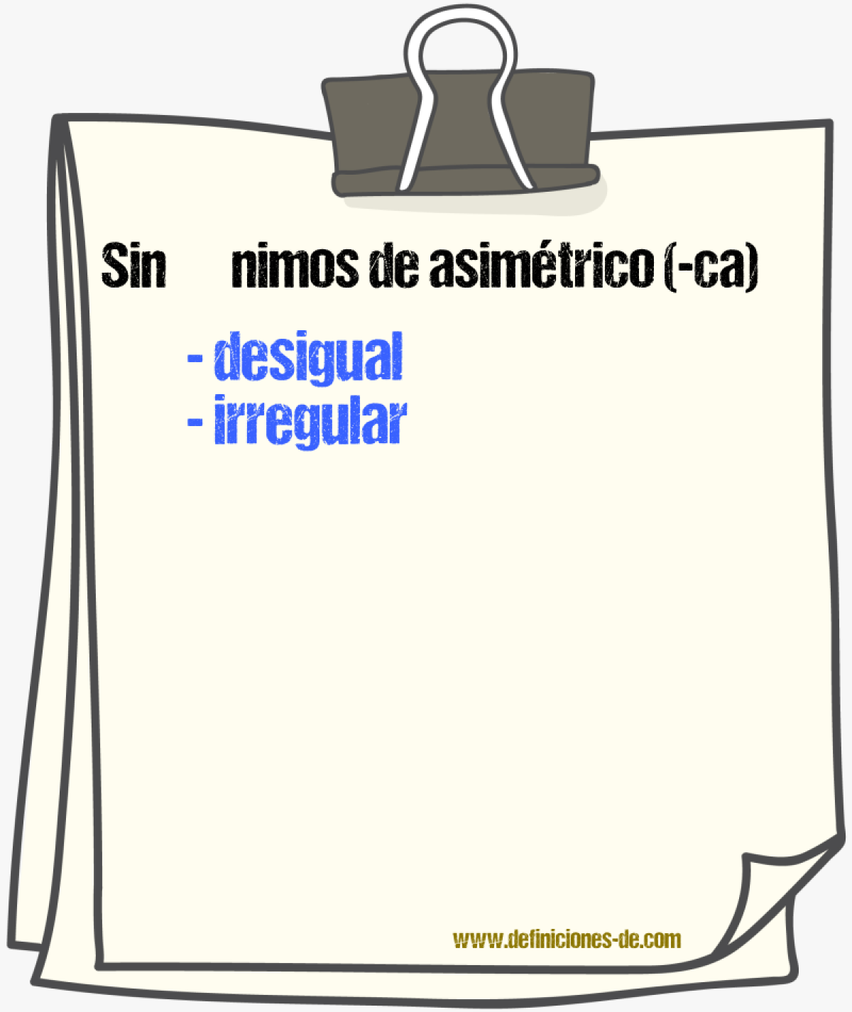 Sinnimos de asimtrico