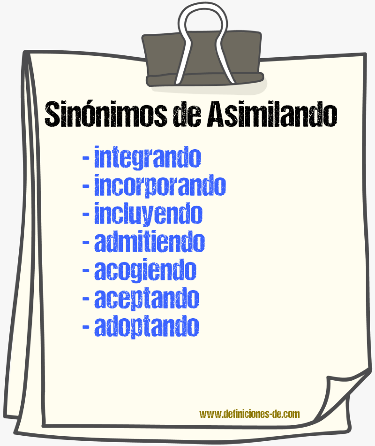 Sinónimos de asimilando