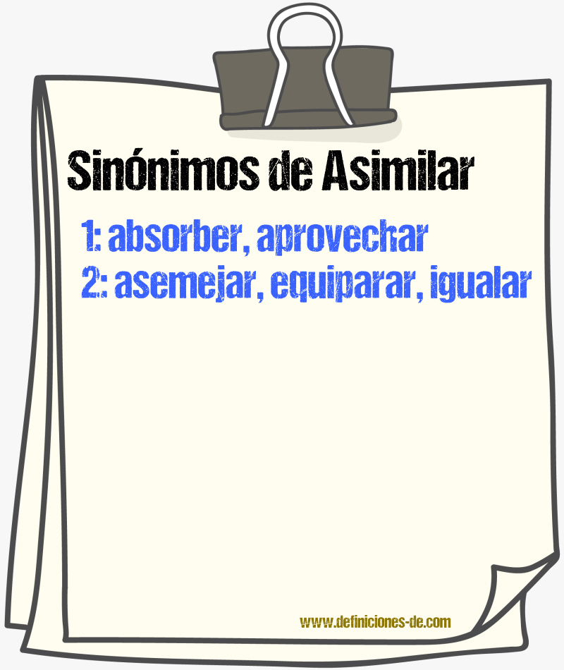 Sinnimos de asimilar