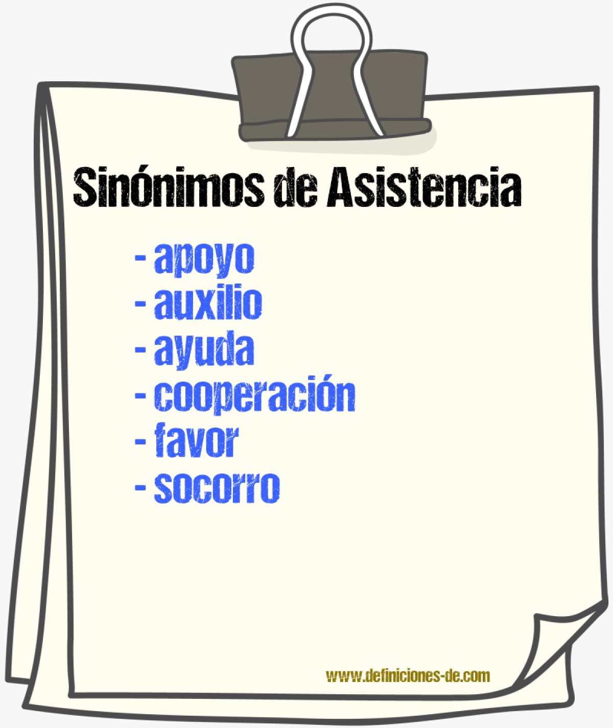 Sinnimos de asistencia