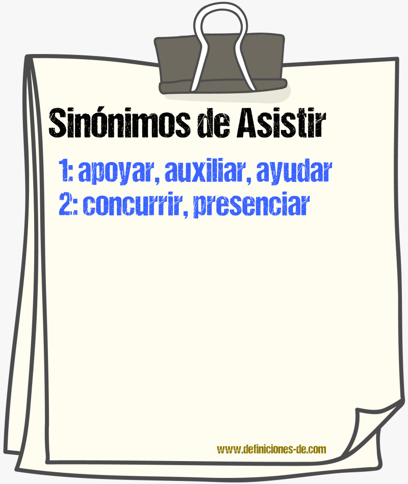 Sinnimos de asistir