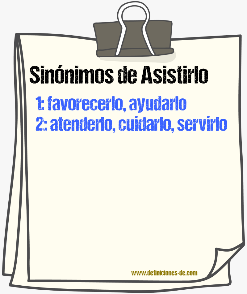 Sinónimos de asistirlo
