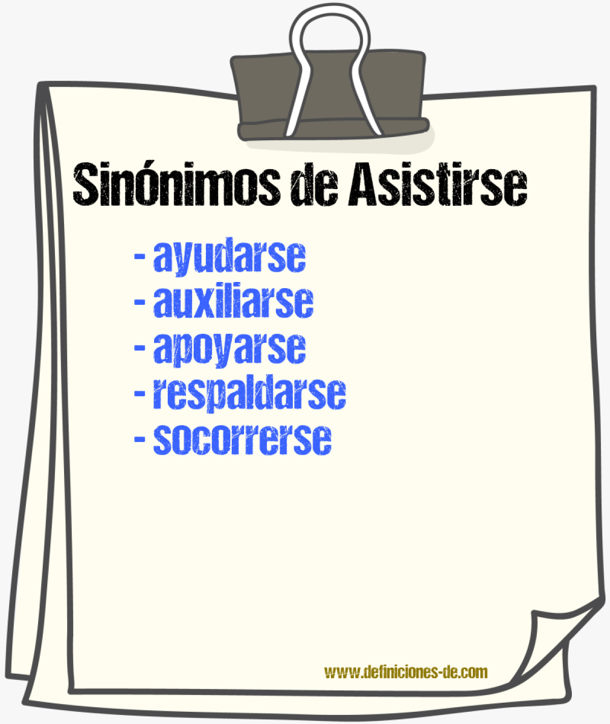 Sinónimos de asistirse