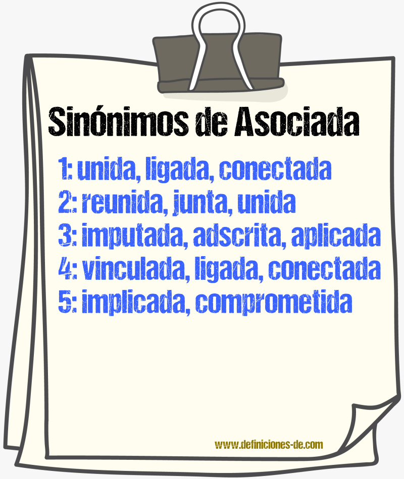 Sinónimos de asociada