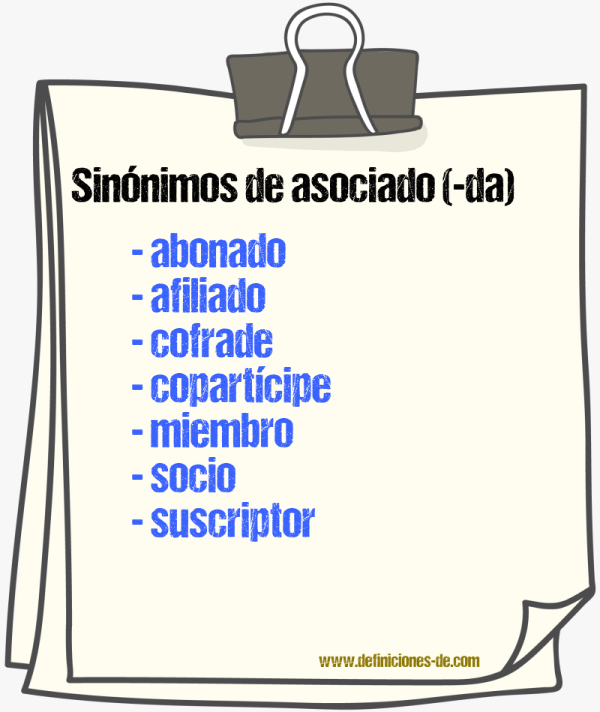 Sinnimos de asociado