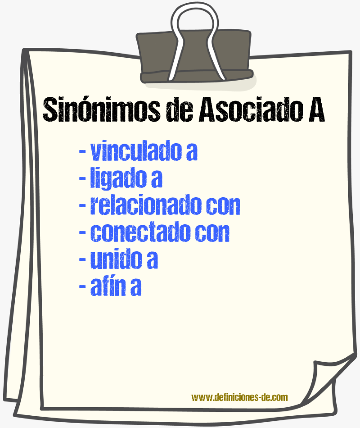 Sinónimos de asociado a