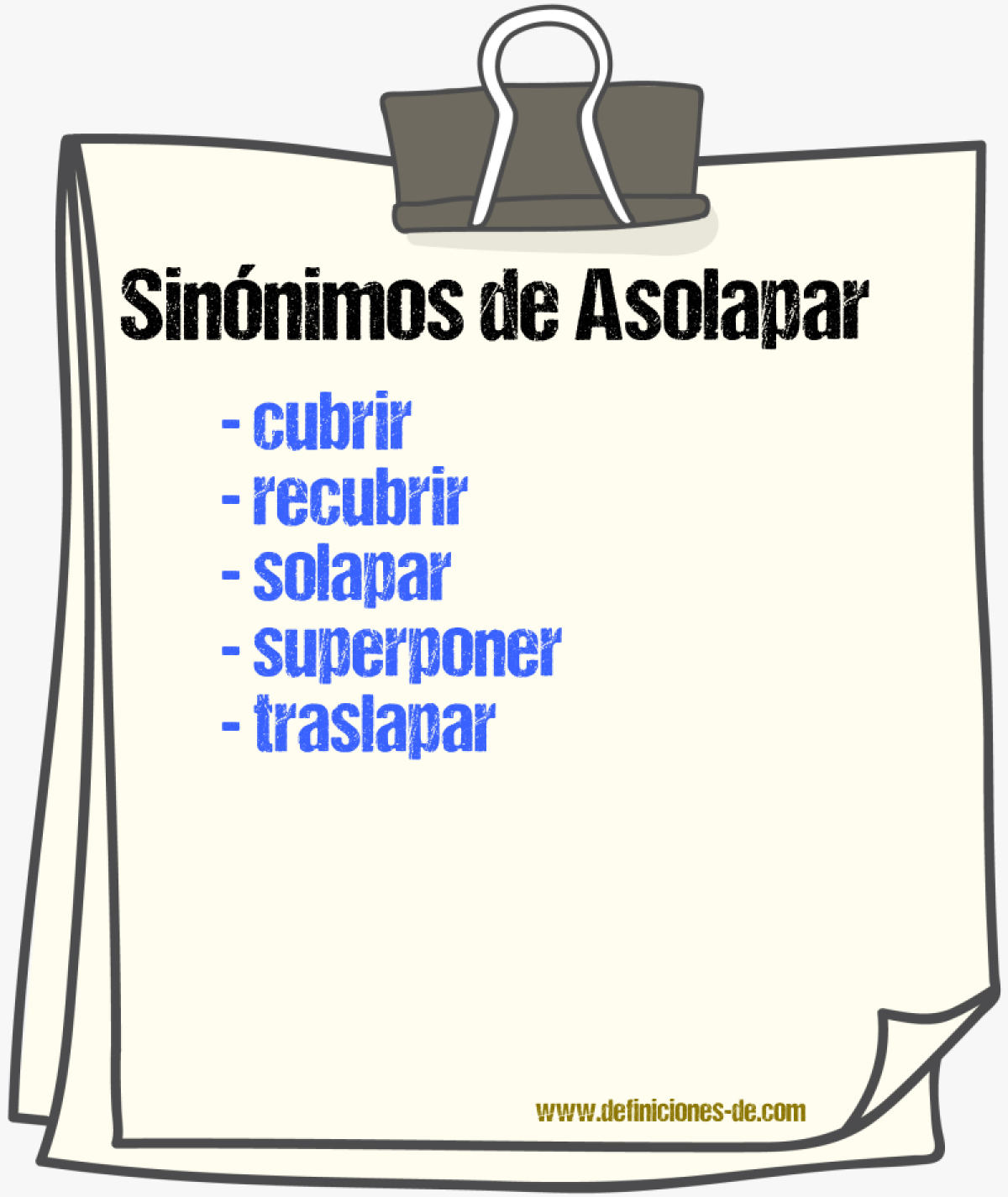 Sinnimos de asolapar