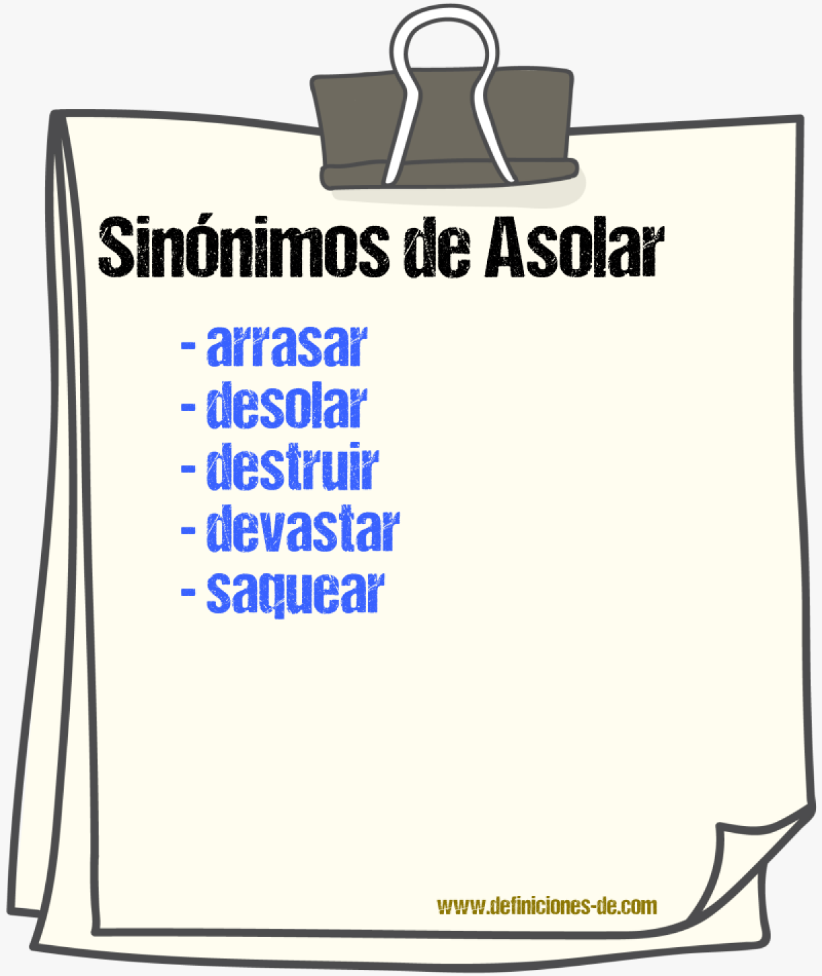 Sinnimos de asolar