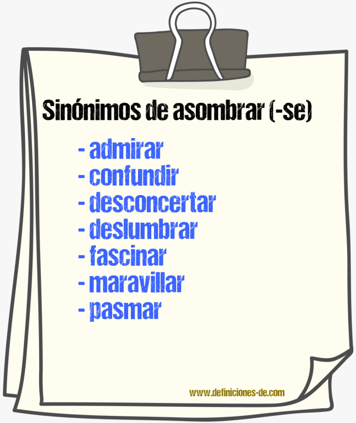 Sinnimos de asombrar