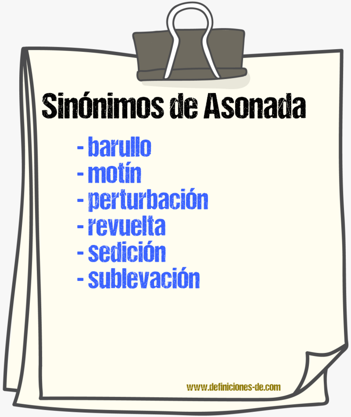 Sinnimos de asonada