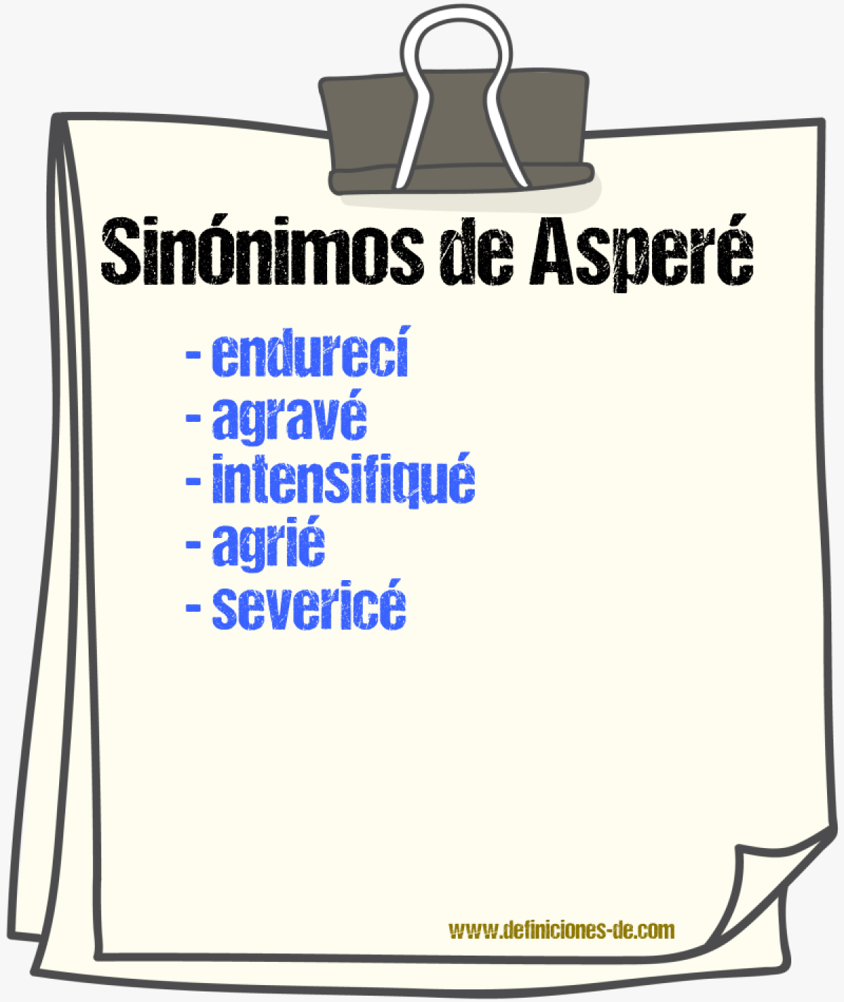 Sinónimos de asperé