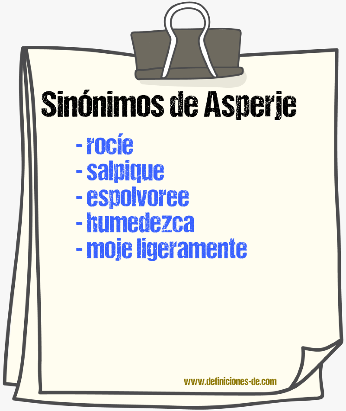 Sinónimos de asperje