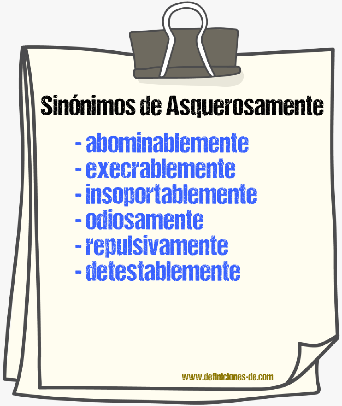 Sinnimos de asquerosamente