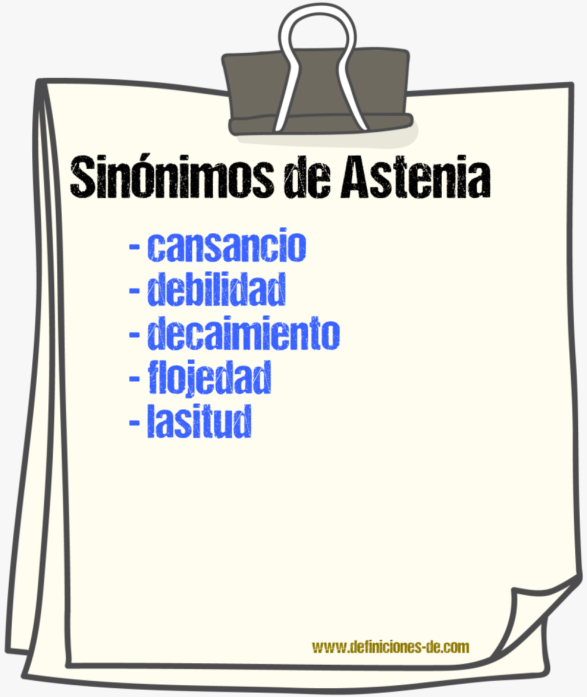 Sinnimos de astenia