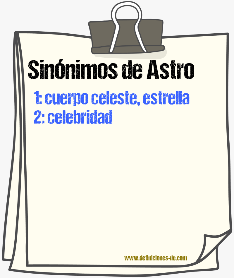 Sinnimos de astro