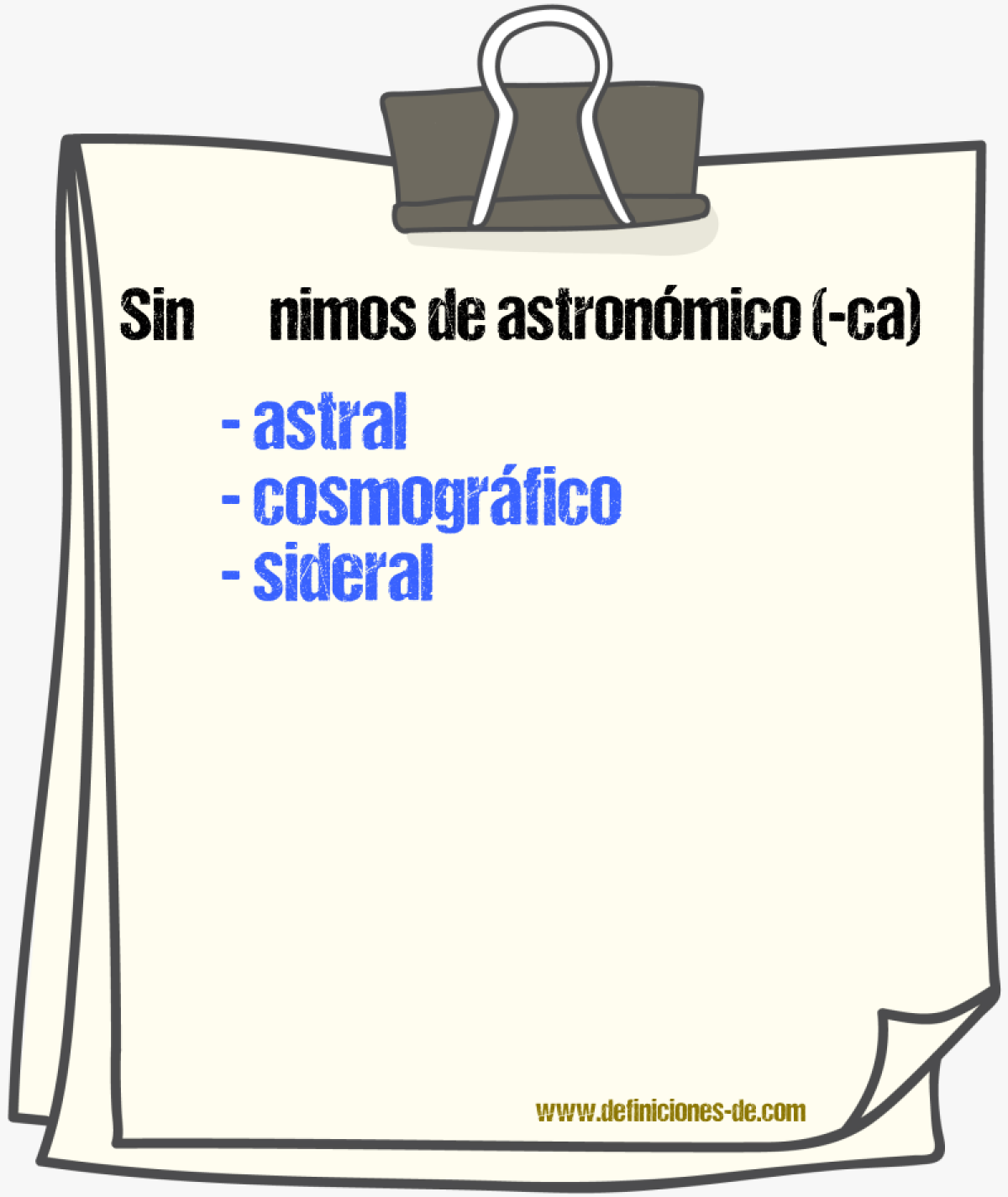 Sinnimos de astronmico