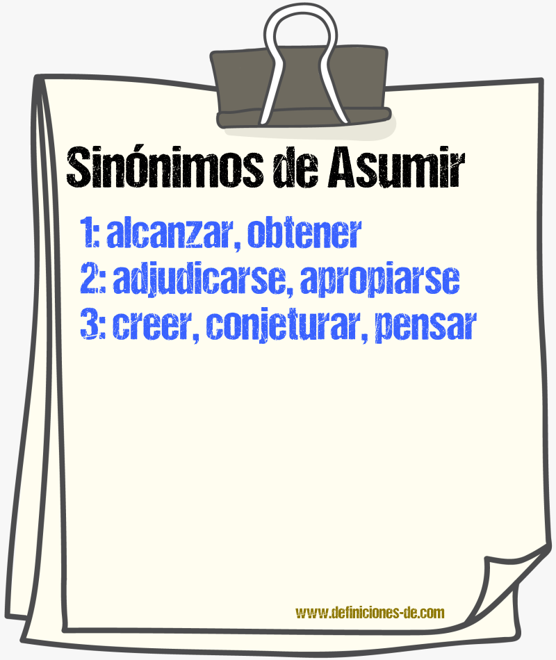 Sinnimos de asumir