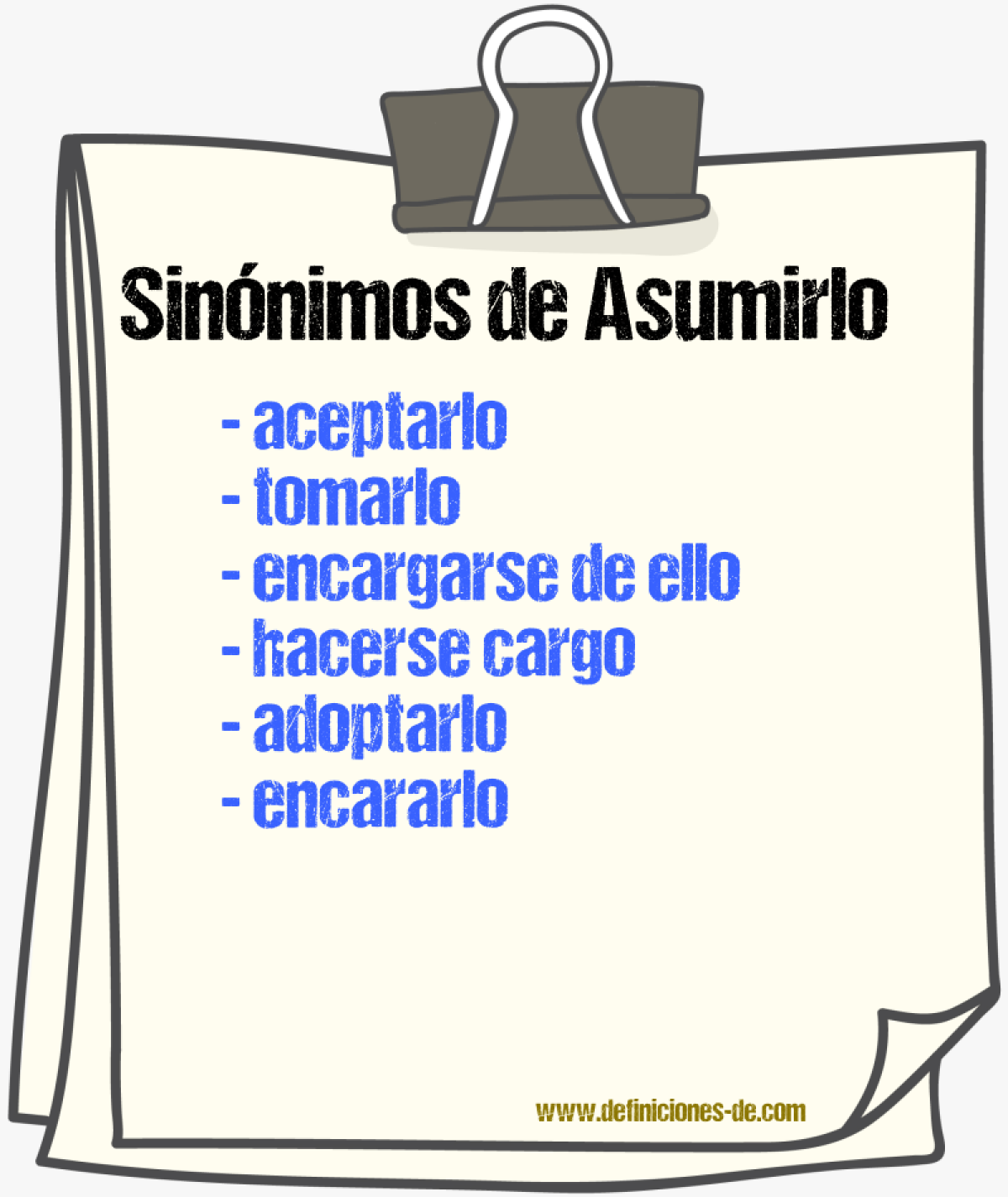 Sinónimos de asumirlo