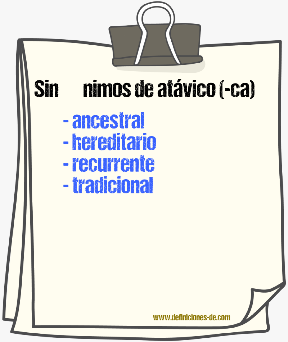 Sinnimos de atvico