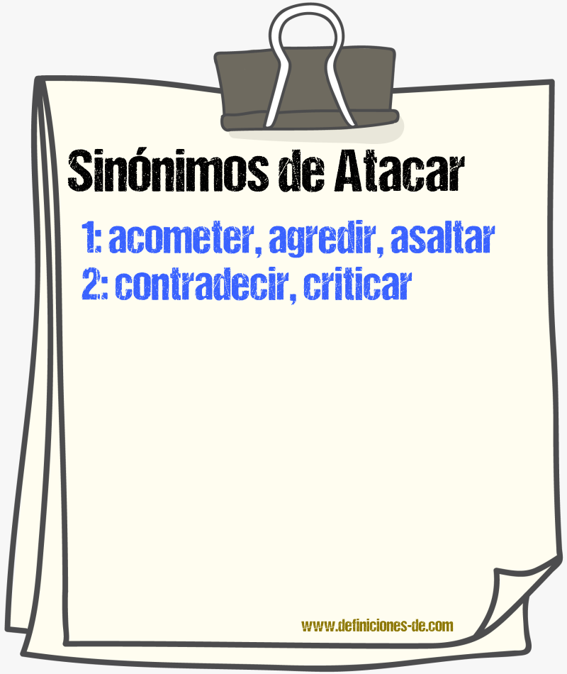 Sinnimos de atacar