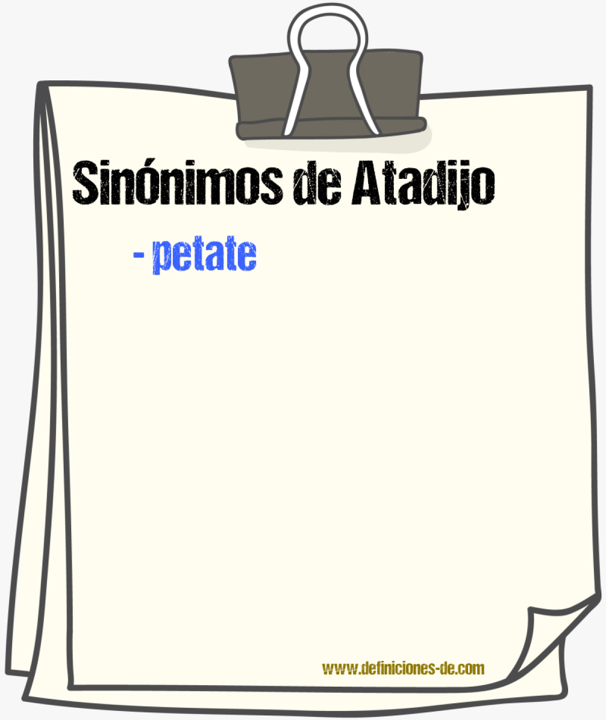 Sinnimos de atadijo