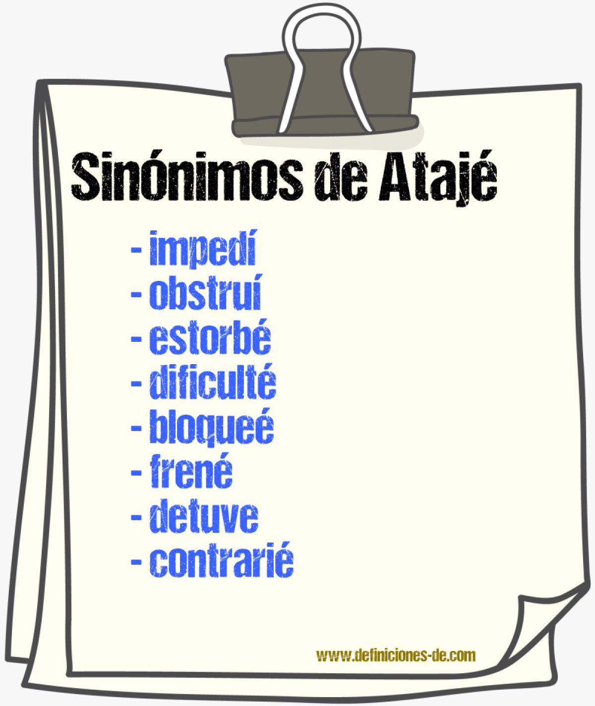 Sinónimos de atajé
