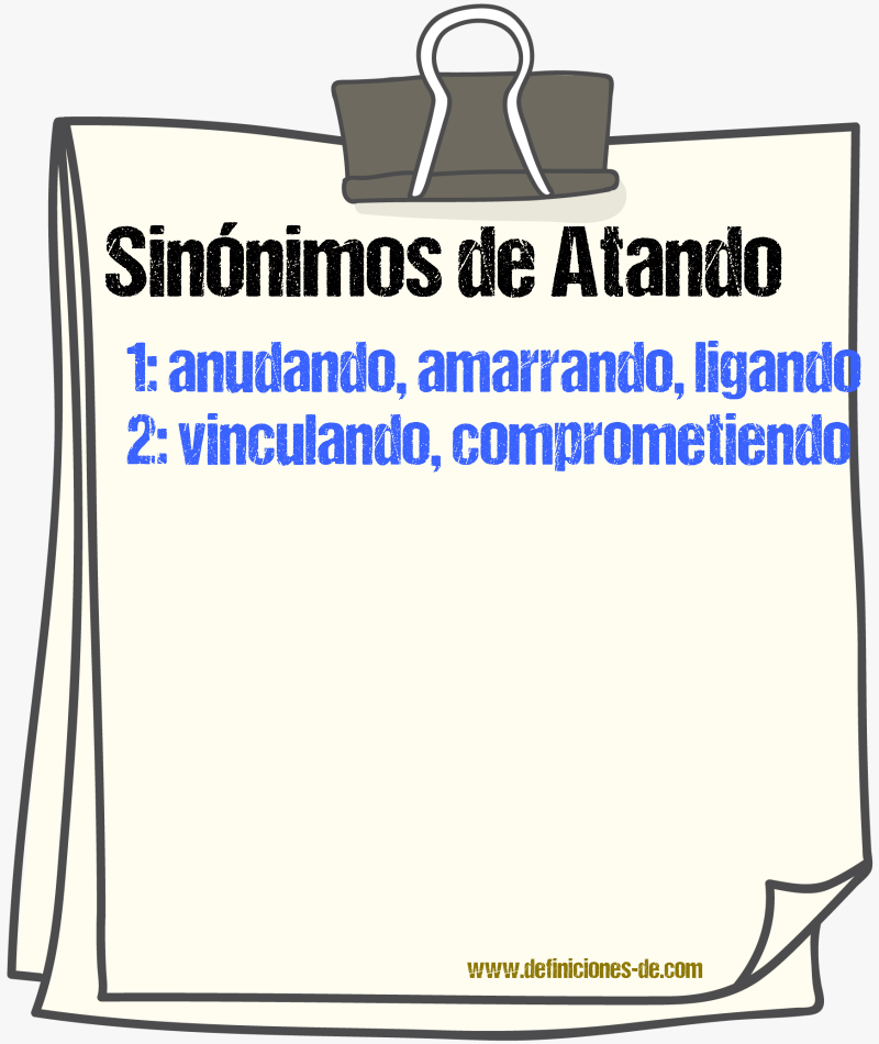 Sinónimos de atando