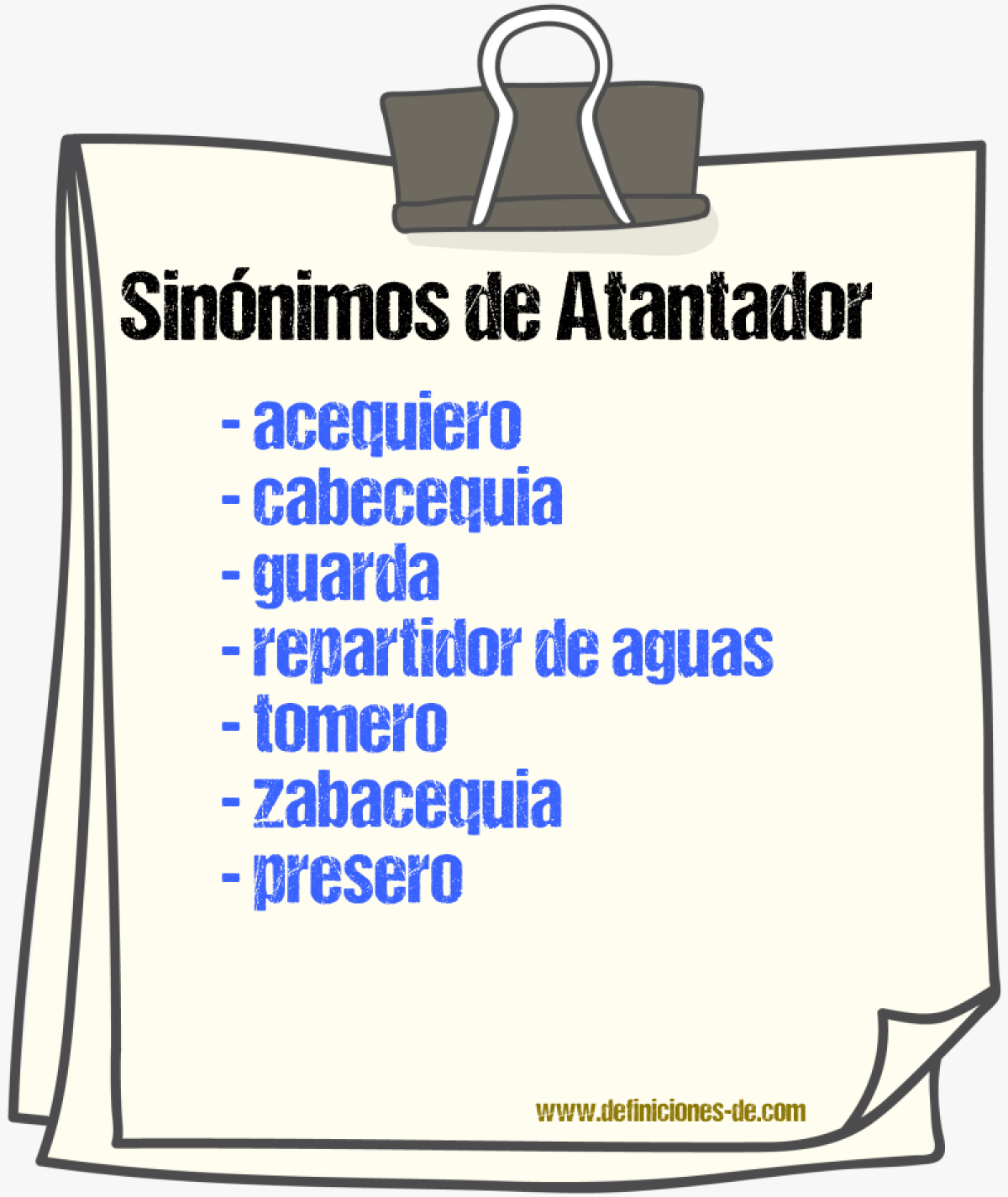 Sinnimos de atantador