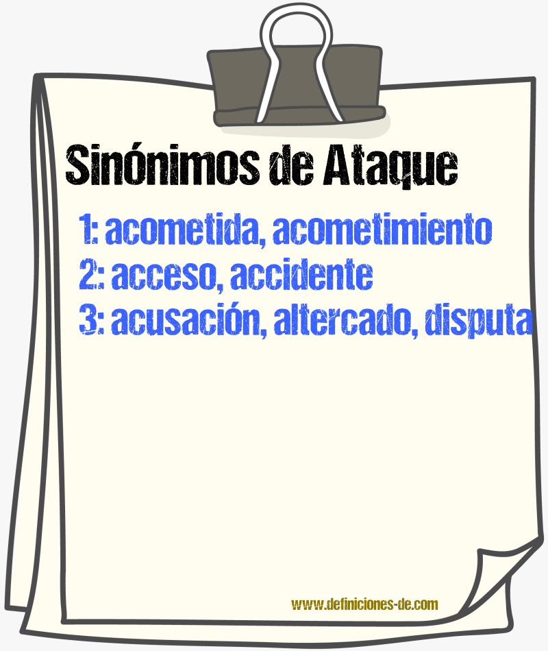 Sinnimos de ataque