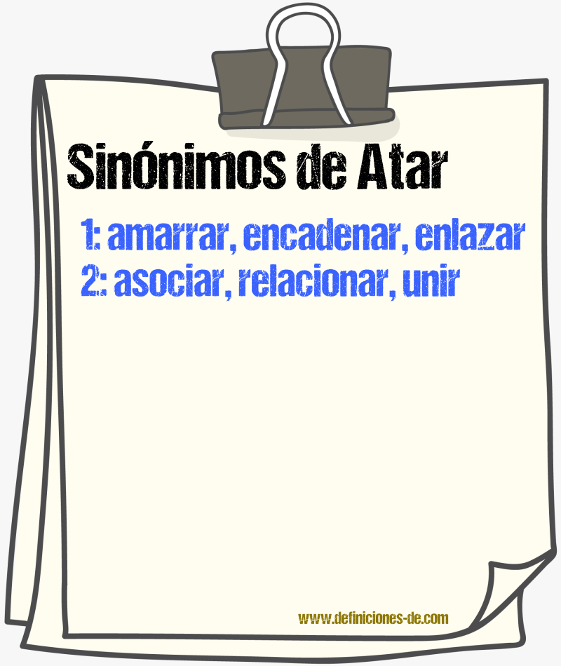 Sinnimos de atar