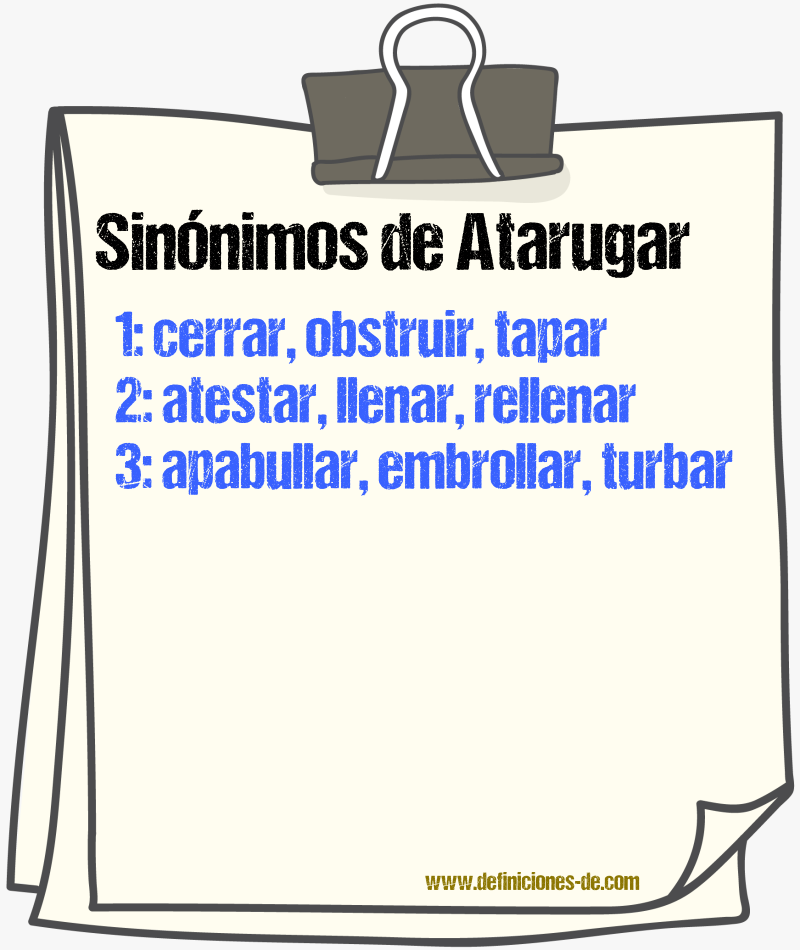 Sinnimos de atarugar