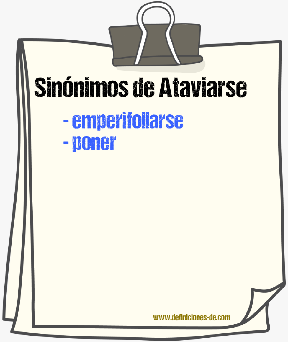 Sinnimos de ataviarse