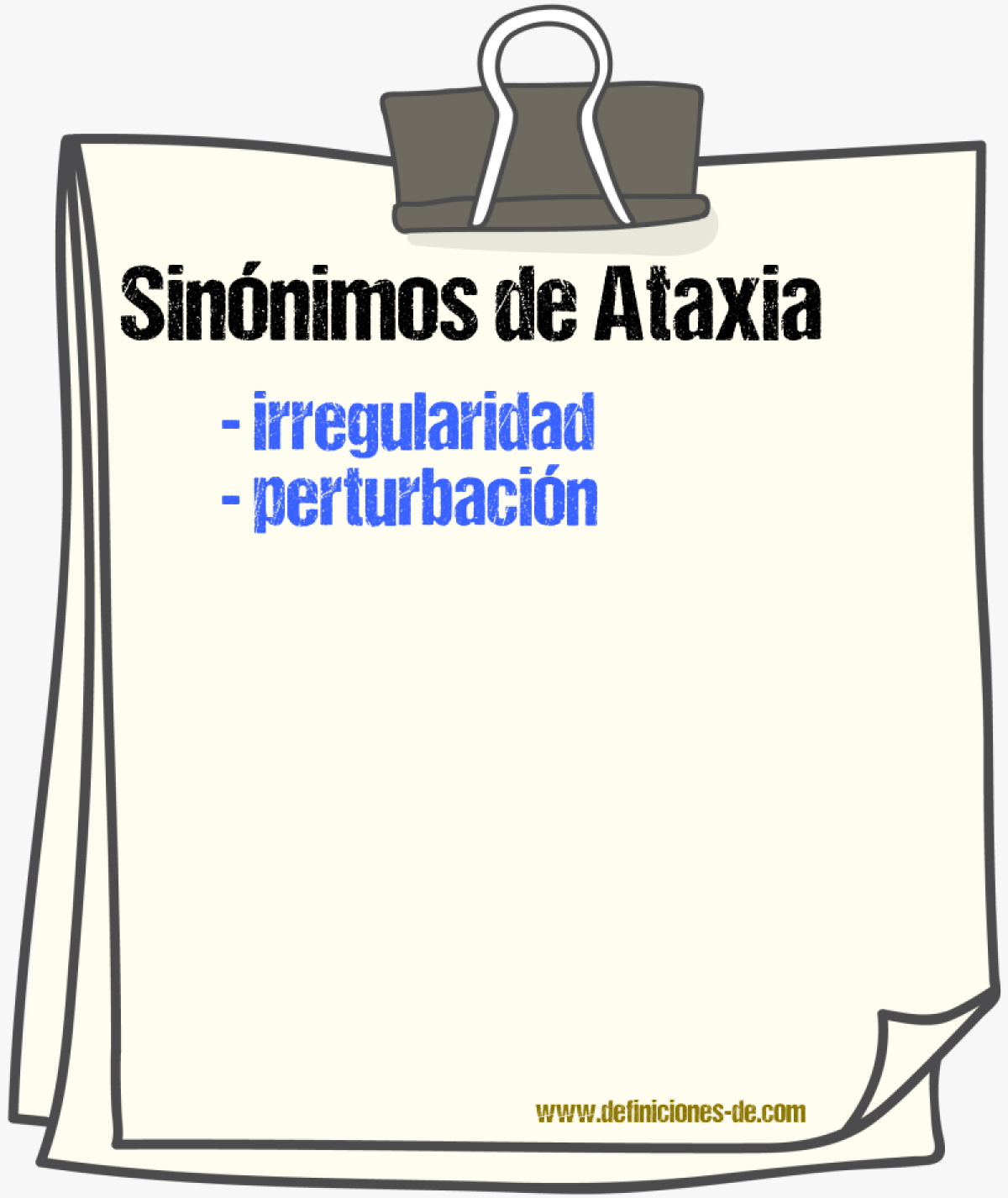 Sinnimos de ataxia