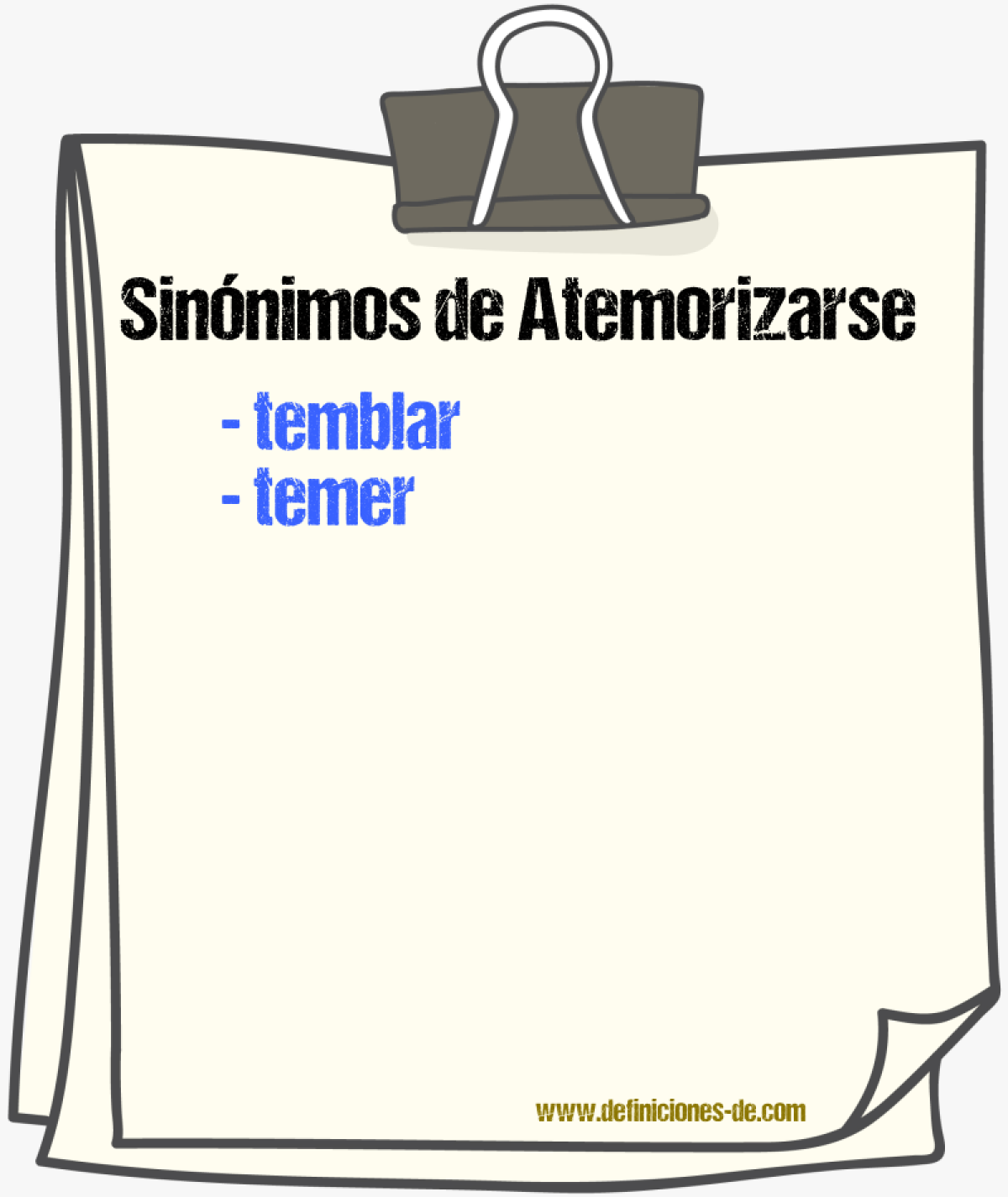 Sinnimos de atemorizarse