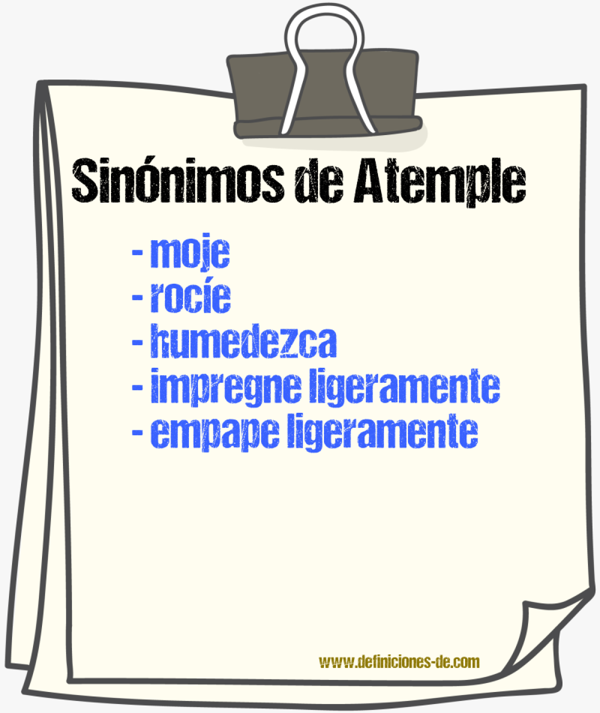 Sinónimos de atemple